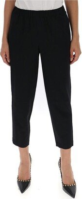 Cropped Elastic Trousers