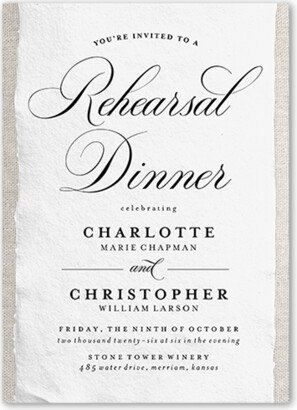 Rehearsal Dinner Invitations: Patterned Paper Rehearsal Dinner Invitation, Beige, 5X7, Matte, Signature Smooth Cardstock, Square