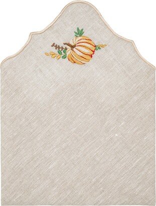 Km Home Collection Set Of Two Pumpkin Embroidery Halloween Linen Napkin