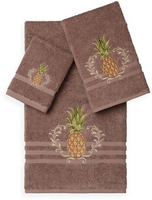 Welcome 3-Piece Embellished Towel Set - Latte