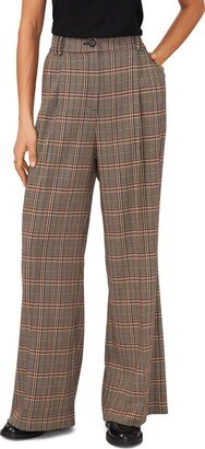 Plaid High Waist Wide Leg Pants