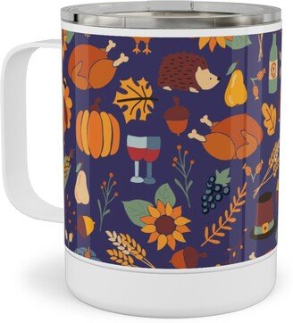 Travel Mugs: Thanksgiving Table Stainless Steel Mug, 10Oz, Multicolor