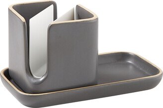 Full Circle Stash Modular Ceramic Sink Caddy Grey