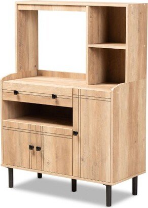 Patterson Modern Wood 3 Door Kitchen Cabinet Oak/Brown