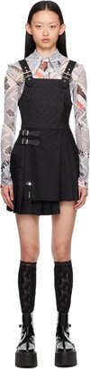 Black Pin-Buckle Minidress