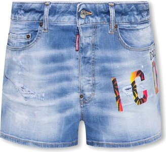 Sunset Baggy Distressed Denim Shorts