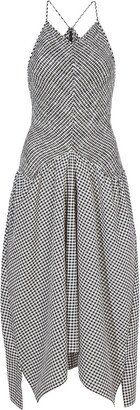 Gingham Seersucker Smocked Midi Dress