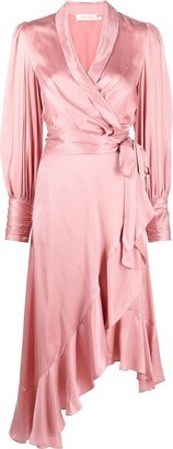 Ruffle-Trim Silk Dress