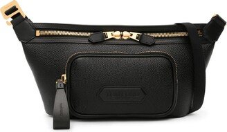 Logo-Appliqué Leather Belt Bag-AA