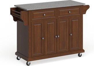 Crosley Furniture Full Size Granite Top Kitchen Cart in Cherry