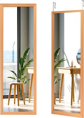 Door Wall Mounted Mirror Full Length Hanging Wood Frame Mirror - See Details