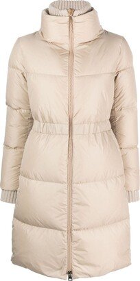 Funnel-Neck Padded Coat-AB