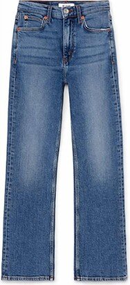 Women Mid 70S Crop Boot Cut Jeans In Blue