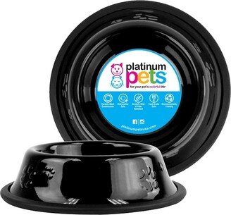 Platinum Pets Embossed Non-Tip Cat/Dog Bowl - Midnight Black - .75 Cup