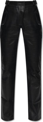 ‘Moto’ Trousers From Vegan Leather - Black