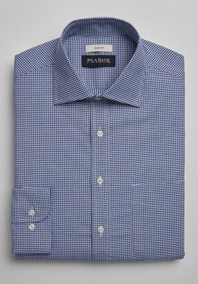 Men's Slim Fit Mini Gingham Dress Shirt