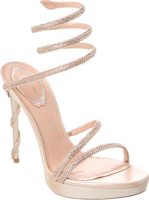 Margot Satin & Leather Platform Sandal-AA