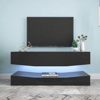 Modern Entertainment Center TV Stand with LED Lights, TV & Media Furniture Console for 55 TV