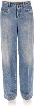 Distressed Straight-Leg Jeans-AS