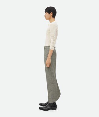 Curved Shape Wool Trousers