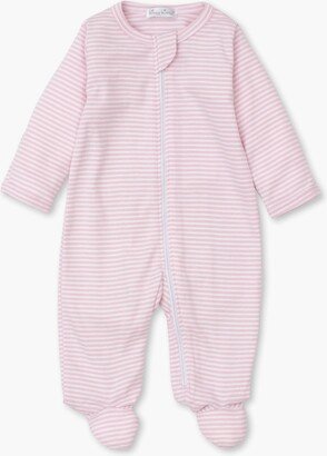 Pink Classic Rib Zipper Footie