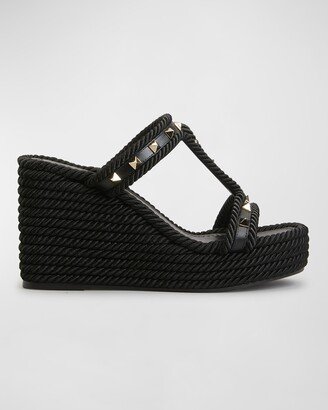 Rockstud Rope Wedge Espadrille Sandals-AA