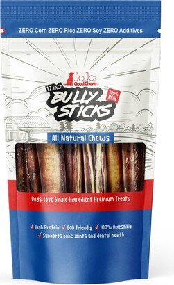 Jojo Modern Pets 12 Bully Sticks - All Natural Dog Treats - Thick (3-Pack)
