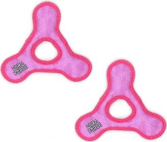 DuraForce Jr Triangle Ring Tiger Pink-Pink, 2-Pack Dog Toys