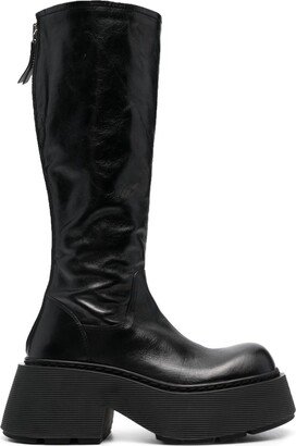 80mm Knee-Length Leather Boots