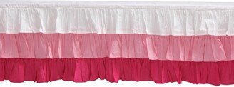 3 Layer Ruffled Crib/Toddler Bed Skirt - White/Pink/Fuschia