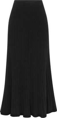 Amber ribbed-knit maxi skirt