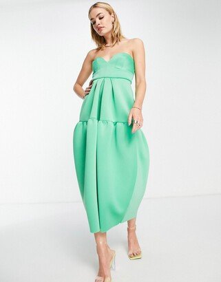 bardot dome midi dress in pop bright