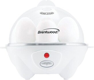 Brentwood Electric 7 Egg Cooker with Auto Shut Off in White