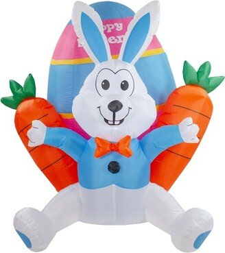 Northlight 4' Inflatable Lighted Easter Bunny with Carrots Outdoor Decoration