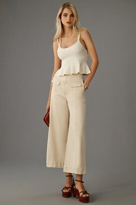 High-Rise Crop Wide-Leg Utility Jeans