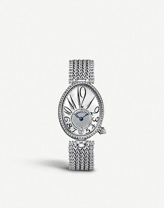 Womens 18ct White Gold 8918BB/58/J20/D000 Queen of Naples 18ct White-gold, Diamond and Mother-of-pearl Automatic Watch