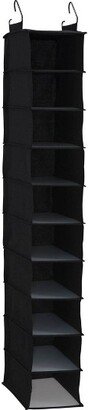 10 Shelf Hanging Closet Organizer Black Linen