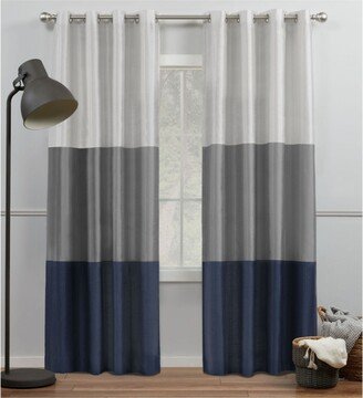 Curtains Chateau Striped Grommet Top Curtain Panel Pair, 54 x 84