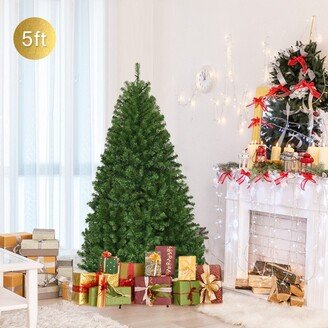 Pre-Lit Artificial Christmas Tree 5Ft Hinged 150 LED Lights