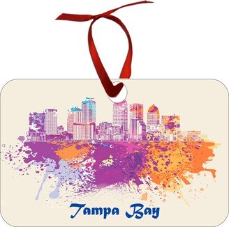 Buy 2 Get 1 Free City Of Tampa Bay Christmas & Holiday Ornament Gift Skyline Cityscape Watercolor Painting Art Retro Vintage Classic