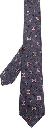 Geometric-Print Silk Tie-AB