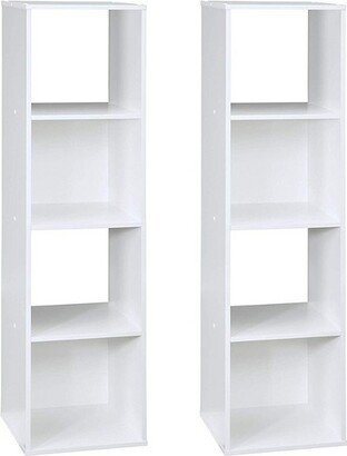 Home Stackable 4-Cube Cubeicals Organizer Storage, White (2 Pack)