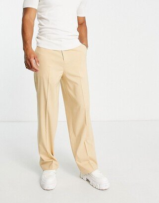 smart wide leg pants in stone