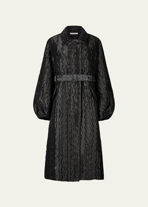 Farrel Belted Stratos Jacquard Long Coat