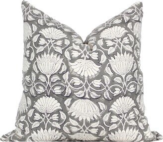 Gray Block Print Pillow Cover