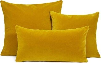 Sale Yellow Lux Velvet Pillow Cover | Long Lumbar Inc Inc Inc Decorative Case