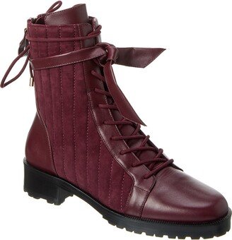 Clarita Quilted Suede & Leather Combat Boot