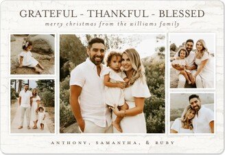 Magnets: Grateful Thankful Blessed Family Magnet, 3X5, White