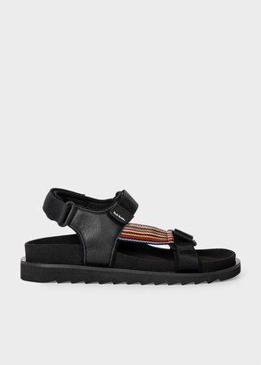 Black 'Caliban' 'Signature Stripe' Sandals