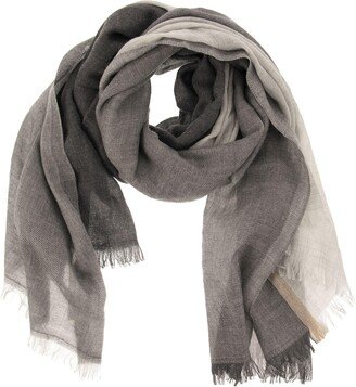Colorblock Cashmere And Silk Scarf-AA
